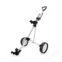 Chariot de golf manuel 2 roues – vue de côté avec la poignée en D