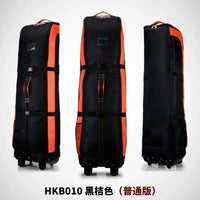 Housse de voyage golf pliable – version standard noir et orange, trois vues