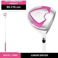 Driver de golf junior – version blanc et rose, enfant de 95 à 115 cm