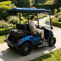 Voiturette de golf électrique – vue arrière et banquette marron
