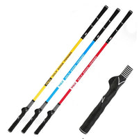 Bâton d'entraînement au swing golf – trois bâtons rouge, bleu et jaune avec leur grip moulé