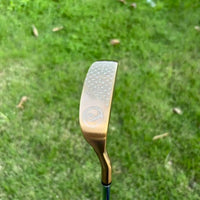 Putter lame bronze PVD – tête vue de profil avec le cou coudé