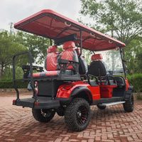 Voiturette de golf électrique tout-terrain – vue de trois quarts arrière de la banquette arrière