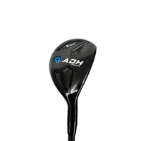 Hybride golf noir – tête vue de trois quarts avec le manche