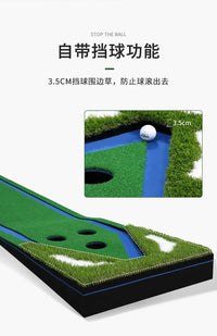 Tapis de putting 3 m à trois trous – bordure de gazon de 3,5 cm qui retient les balles