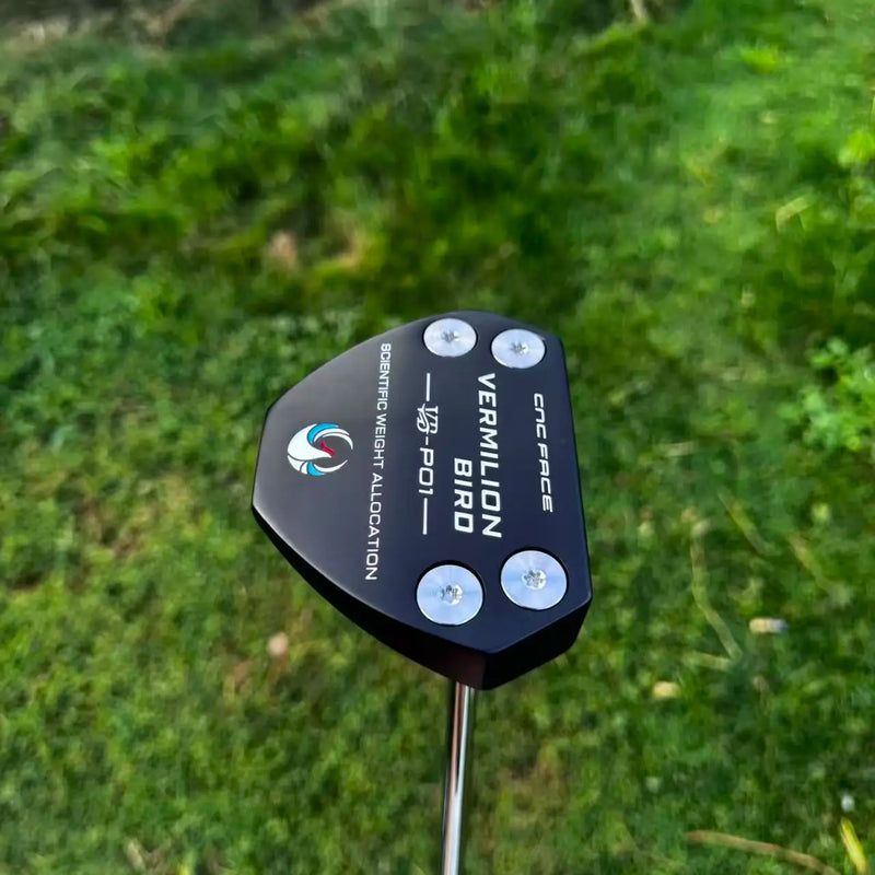 Putter maillet noir en alliage de zinc – tête vue de dessus avec le manche