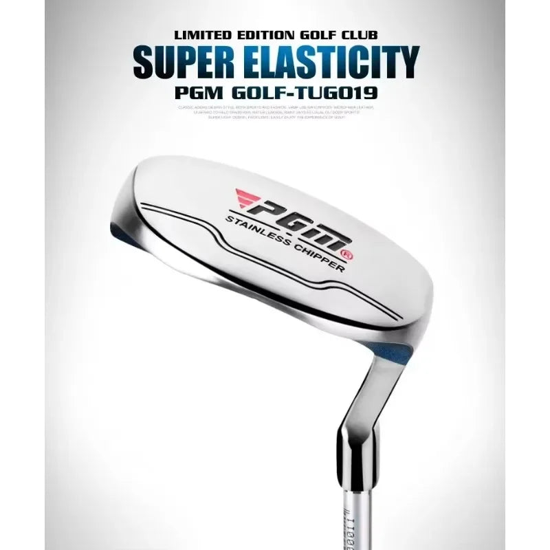 Chipper golf inox – tête argentée vue de dessus avec l'insert bleu