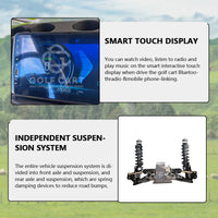 Voiturette de golf 4 places tout-terrain – écran tactile et suspension indépendante