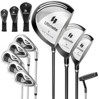 Set de golf complet droitier – driver, bois, hybride, fers, putter et couvre-clubs