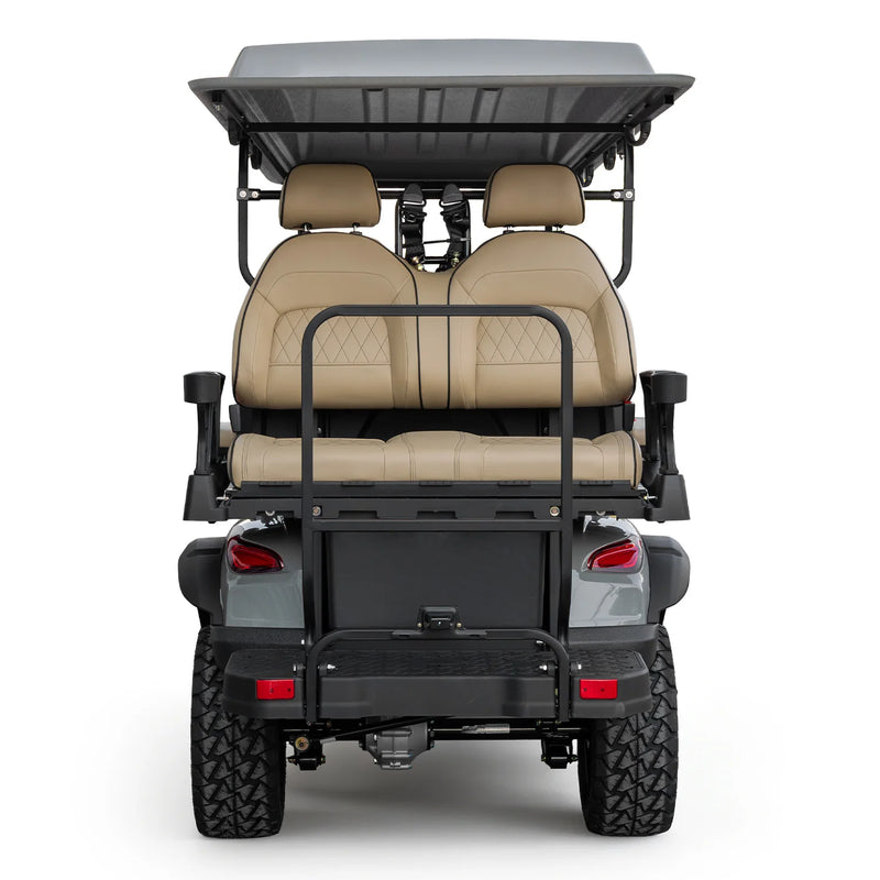Voiturette de golf électrique 6 places tout-terrain – vue arrière avec banquette rabattable
