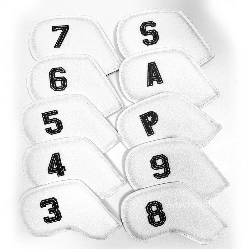 Couvre club fer golf – set blanc, du 3 au 9 et P, A, S