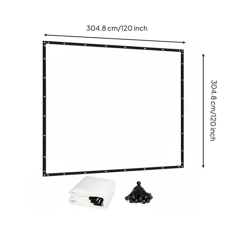 Écran de simulateur de golf – schéma du format 3 × 3 m, environ 305 cm de côté