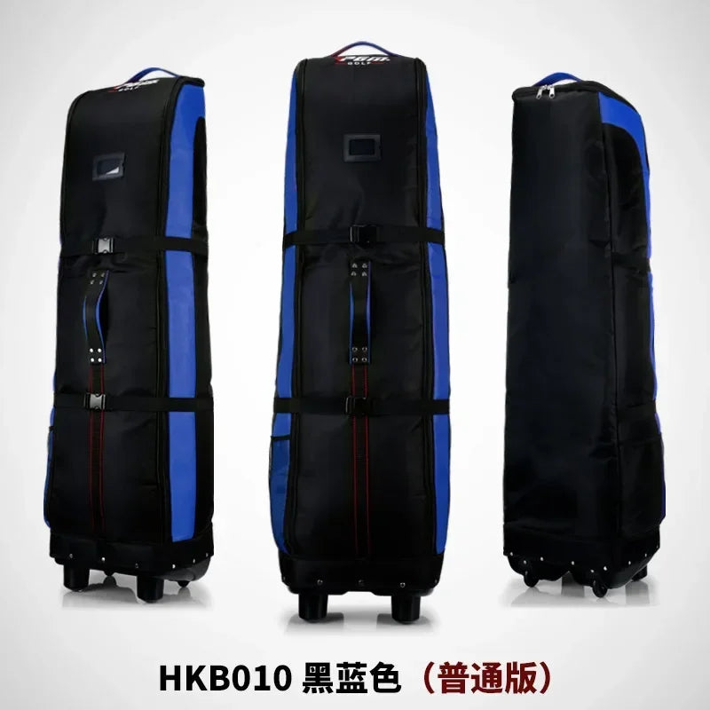 Housse de voyage golf pliable – version standard noir et bleu, trois vues
