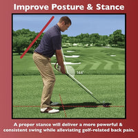 Correcteur de swing golf 144° – golfeur en posture d'adresse avec l'angle de 144°
