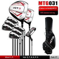 Set de golf complet homme droitier – 9 clubs à manche carbone avec sac noir