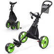 Chariot de golf manuel 3 roues pliable aluminium, roues arrière 28 cm