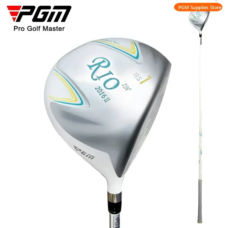 Clubs de golf droitier blanc et argent – driver vu de face avec son manche