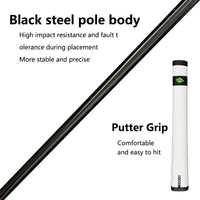 Putter maillet noir à couple nul – manche en acier noir et grip blanc