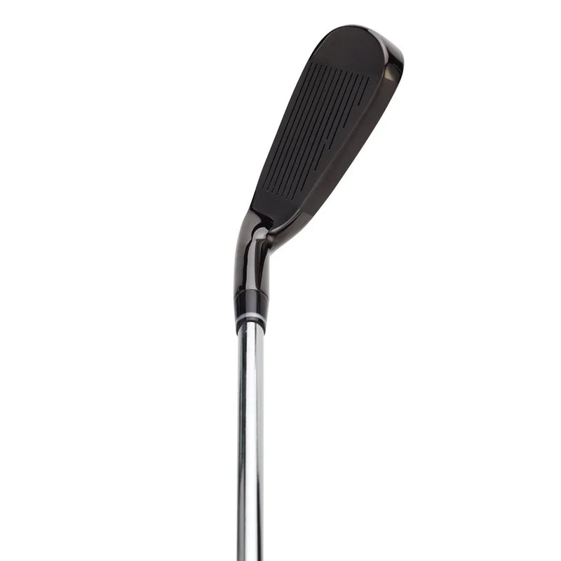 Fer de golf creux noir à l'unité – face rainurée vue de profil