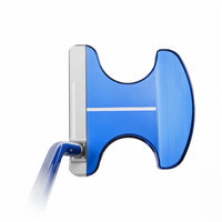 Putter maillet bleu cobalt – vue de dessus avec la ligne d'alignement blanche