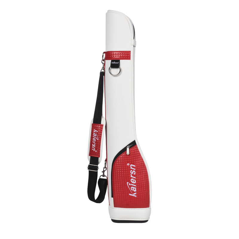 Sac de golf pencil en cuir PU – coloris blanc et rouge