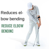 Entraîneur de swing golf – golfeur à l'adresse avec l'entraîneur au bras