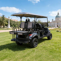 Voiturette de golf électrique lithium – vue arrière en trois quarts dans un parc