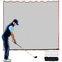 Filet pare-balles golf – golfeur en position de frappe devant le filet
