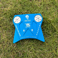 Putter maillet en aluminium – tête bleue vue de dessus