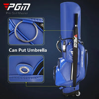 Sac de golf tour à roulettes – anneau pour parapluie et œillet d'aération du sac bleu