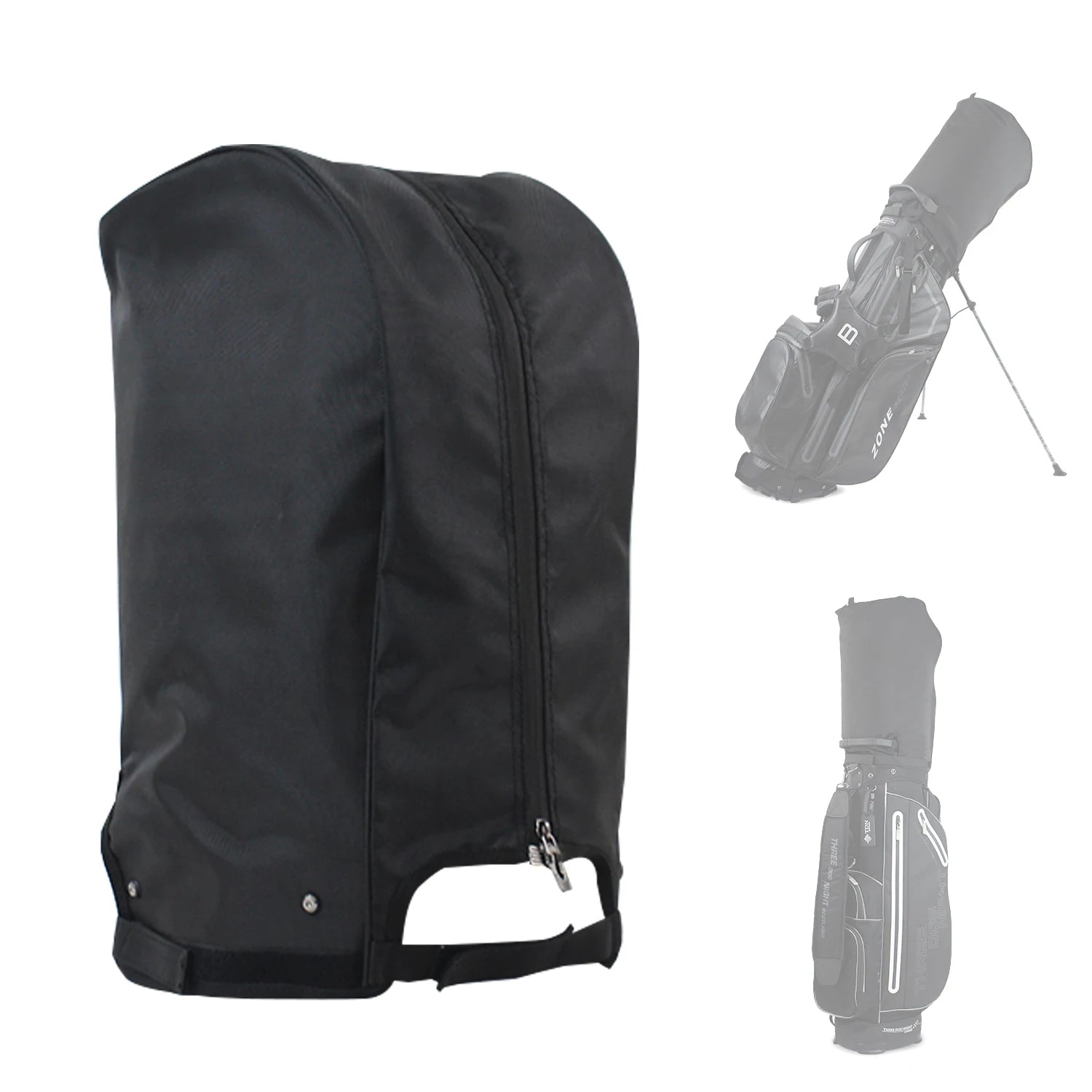 Housse de pluie sac de golf nylon 1680D, zip étanche, 4 pressions