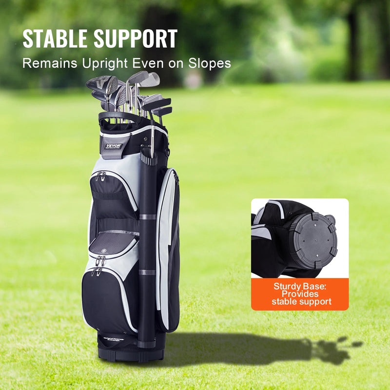 Sac de golf chariot – base robuste posée sur l'herbe