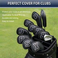 Couvre fer golf magnétique – housses noires dans un sac de golf