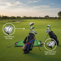 Set de golf complet 11 clubs – driver pour les départs longue distance et rangement du sac