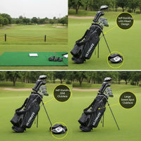 Set de golf complet homme gaucher 9 clubs avec sac trépied gris