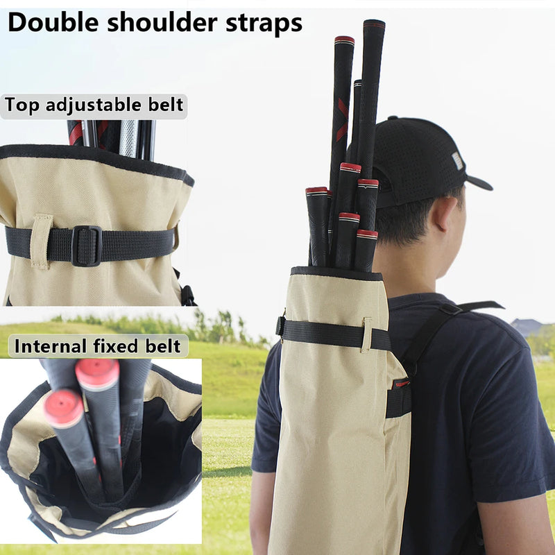 Sac de golf pencil pliable à bretelles – double bretelle et sangle de maintien intérieure