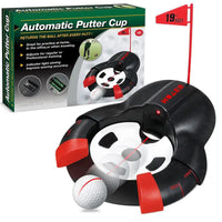 Coupelle de putting à retour automatique – coupelle avec son drapeau et sa boîte