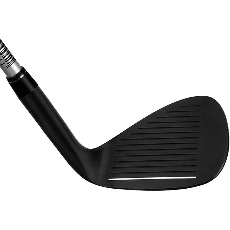 Wedge de golf gaucher – face fraisée vue de face avec le col et le manche