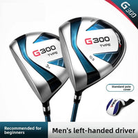 Driver golf gaucher – deux têtes de driver et couvre-club, vue de dessus