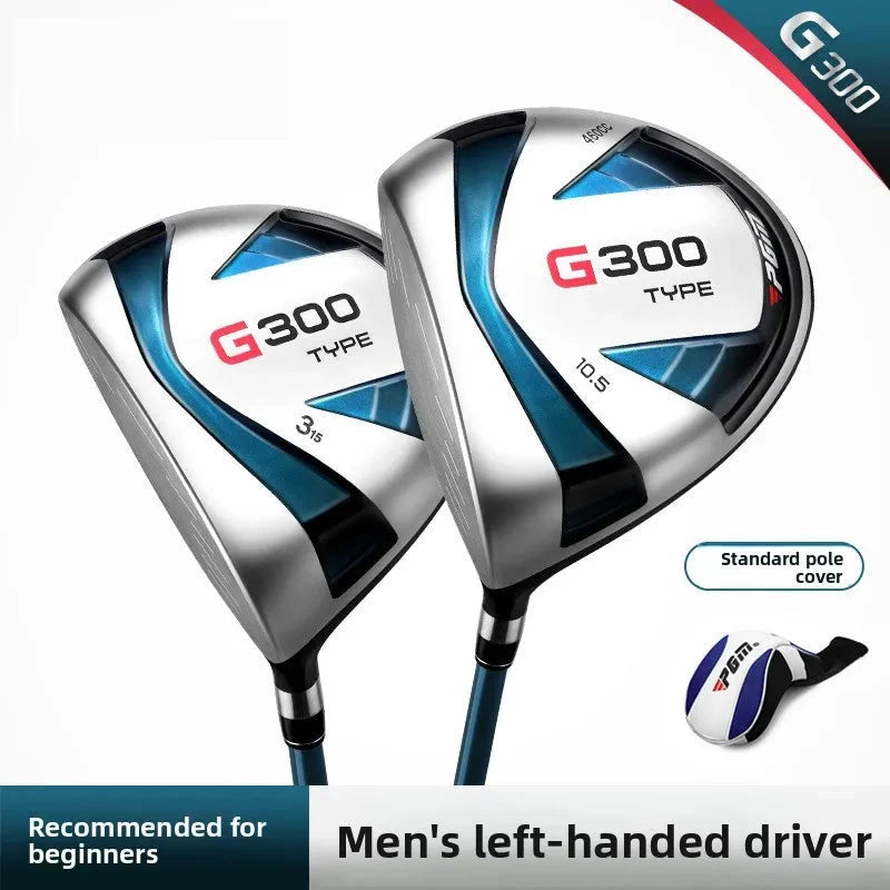 Driver golf gaucher – deux têtes de driver et couvre-club, vue de dessus