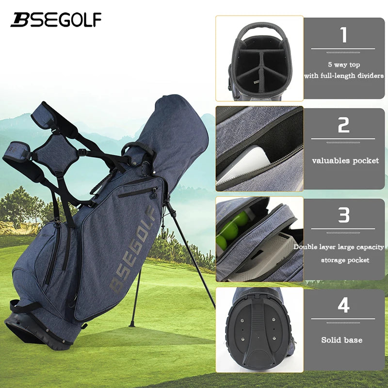 Sac de golf trépied ultra léger – planche des 5 compartiments pleine longueur, de la poche pour objets de valeur et de la base