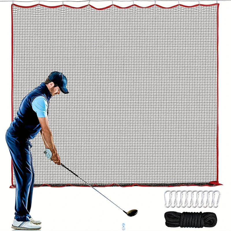 Filet d'entraînement de golf 3 × 3 m en polyester, bordure rouge