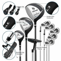 Set de golf complet homme gaucher driver 460 cc et sac trépied