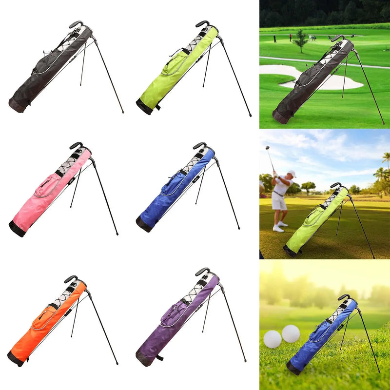 Sac de golf pencil à pieds – gamme de coloris et scènes de jeu sur un parcours
