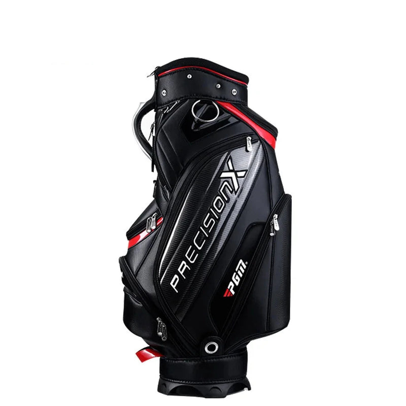 Sac de golf chariot à capot – modèle noir à panneau brillant, vue de face