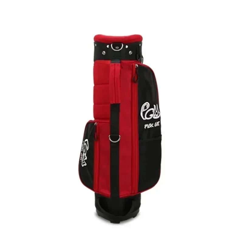 Sac de golf enfant trépied – modèle noir et rouge, vue de face