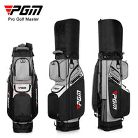 Sac de golf chariot noir et gris – vue de face, de dos et de côté avec le capot fermé