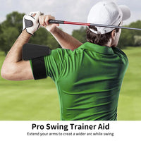 Aide au swing golf pour le bras – porté par un golfeur en haut de swing