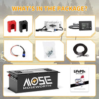 Batterie lithium voiturette de golf 72 V – contenu du colis