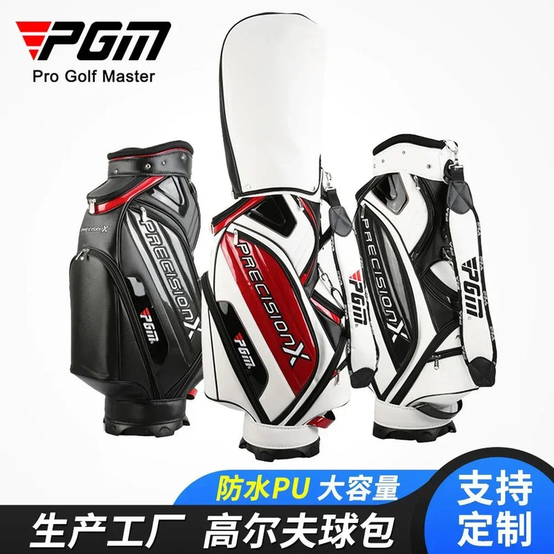 Sac de golf tour en microfibre – trois sacs côte à côte, capot ouvert sur l'un d'eux